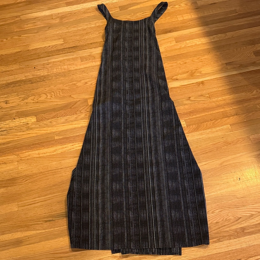 Athleta Black and White Striped Maxi Dress